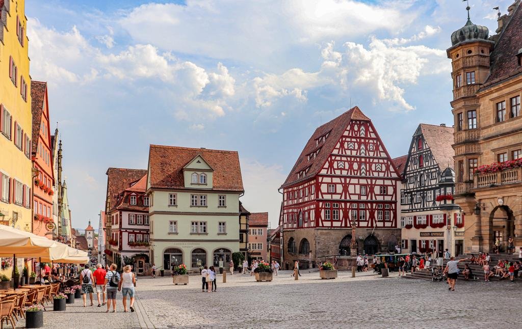 Praça central de Rothenburg Ob Der Tauber