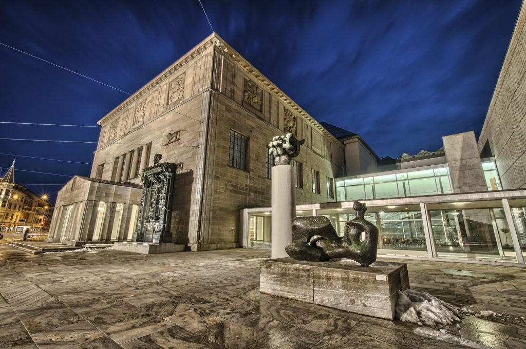 Kunstmuseum in Zurich by night. Switzerland.